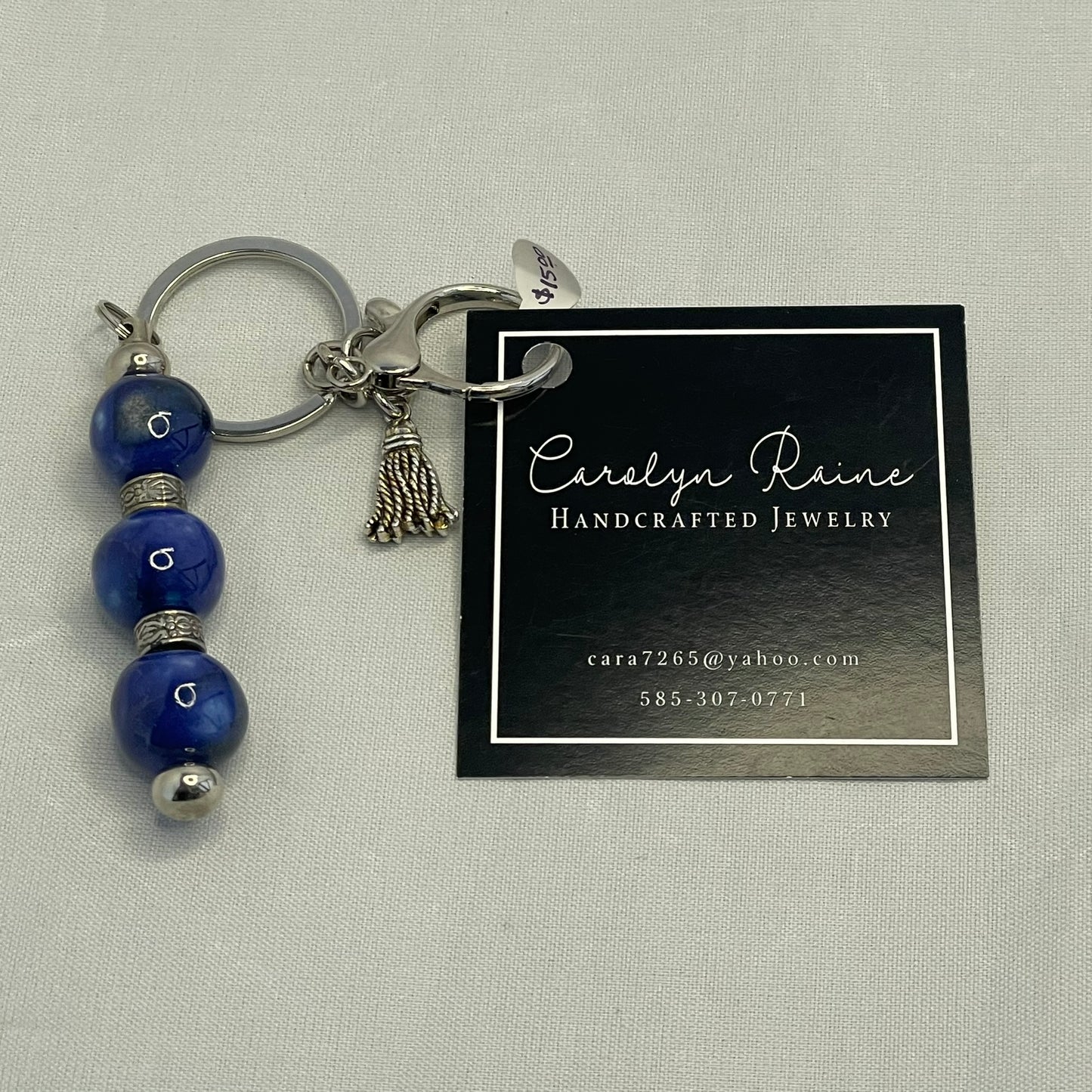 Cobalt Bead Key Chain