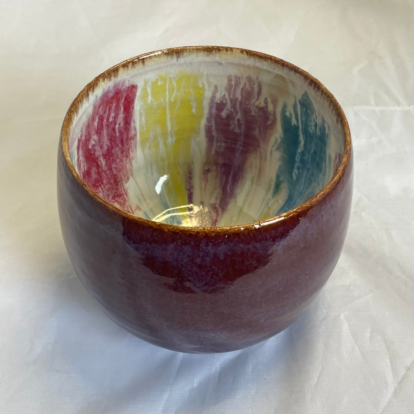 Red/Purple Bowl w/colorburst inside 51-023