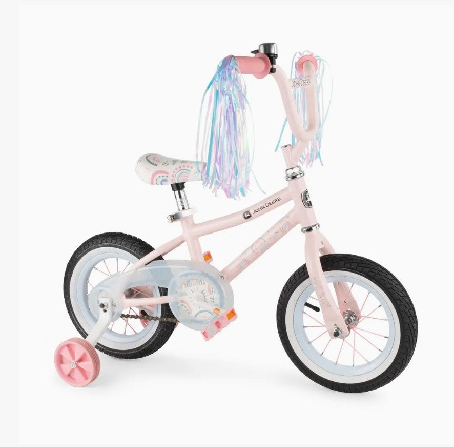 John Deere 12" Bike Clouds Pink